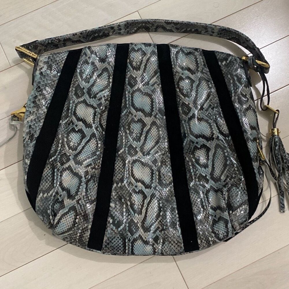 Aimee Kestenberg Women's Snakeskin Pebble Leather & Suede Tuscany Hobo Bag